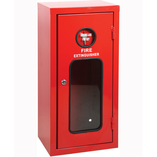WORKWEAR, SAFETY & CORPORATE CLOTHING SPECIALISTS Galvanised Metal Extinguisher Cabinet - Suits 4.5kg Extinguisher - 590 x 280 x 210mm