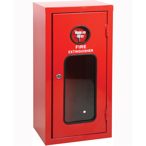 WORKWEAR, SAFETY & CORPORATE CLOTHING SPECIALISTS - Galvanised Metal Extinguisher Cabinet - Suits 6 & 9kg Extinguisher - 760 x 280 x 230mm