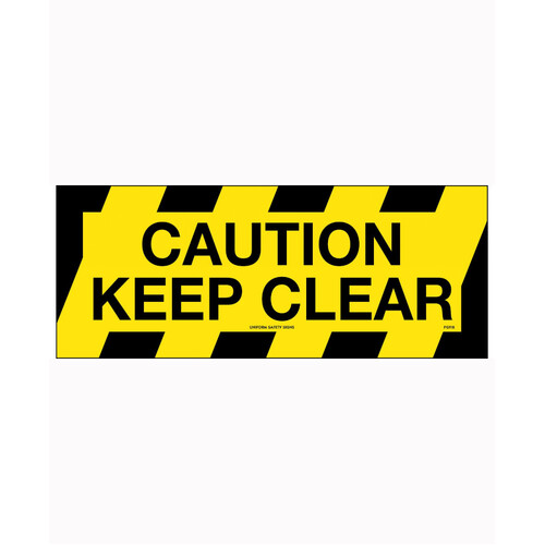 WORKWEAR, SAFETY & CORPORATE CLOTHING SPECIALISTS - 450x180mm - Self Adhesive, Anti-Slip Floor Graphics - Caution Keep Clear