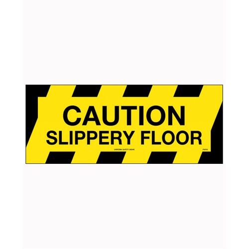 WORKWEAR, SAFETY & CORPORATE CLOTHING SPECIALISTS 450x180mm - Self Adhesive, Anti-Slip Floor Graphics - Caution Slippery Floor