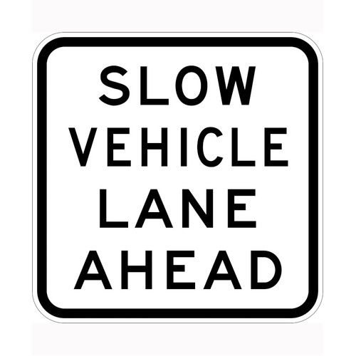 WORKWEAR, SAFETY & CORPORATE CLOTHING SPECIALISTS 900x900mm - Aluminium - Class 1 Reflective - Slow Vehicle Lane Ahead