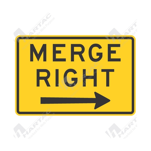 WORKWEAR, SAFETY & CORPORATE CLOTHING SPECIALISTS 900x900mm - Aluminium - Class 1 Reflective, Black/White - Merge Right (with right arrow)