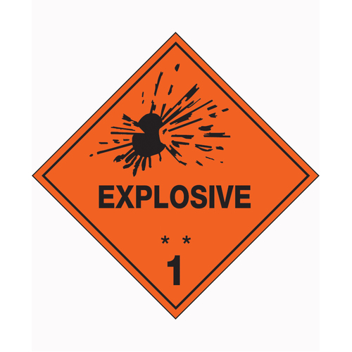 WORKWEAR, SAFETY & CORPORATE CLOTHING SPECIALISTS 100x100mm - Self Adhesive - Roll of 250 - Explosive 1