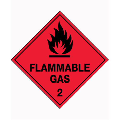 WORKWEAR, SAFETY & CORPORATE CLOTHING SPECIALISTS 100x100mm - Self Adhesive - Roll of 250 - Flammable Gas 2
