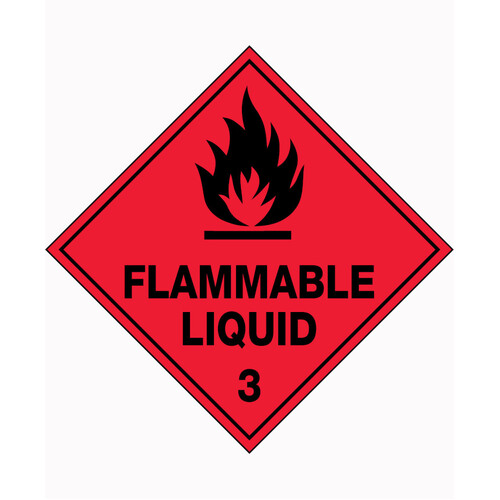 WORKWEAR, SAFETY & CORPORATE CLOTHING SPECIALISTS 100x100mm - Self Adhesive - Roll of 250 - Flammable Liquid 3