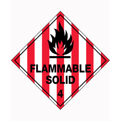 WORKWEAR, SAFETY & CORPORATE CLOTHING SPECIALISTS 100x100mm - Self Adhesive - Roll of 250 - Flammable Solid 4