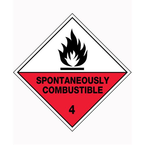 WORKWEAR, SAFETY & CORPORATE CLOTHING SPECIALISTS 100x100mm - Self Adhesive - Roll of 250 - Spontaneously Combustible 4