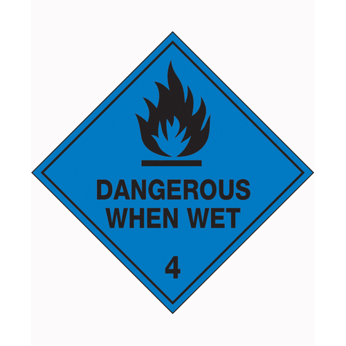WORKWEAR, SAFETY & CORPORATE CLOTHING SPECIALISTS 100x100mm - Self Adhesive - Roll of 250 - Dangerous When Wet 4