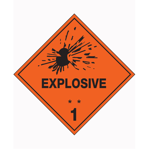 WORKWEAR, SAFETY & CORPORATE CLOTHING SPECIALISTS 50x50mm - Self Adhesive - Sheet of 12 - Explosive 1