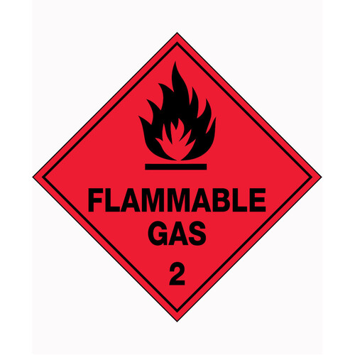 WORKWEAR, SAFETY & CORPORATE CLOTHING SPECIALISTS 50x50mm - Self Adhesive - Sheet of 12 - Flammable Gas 2