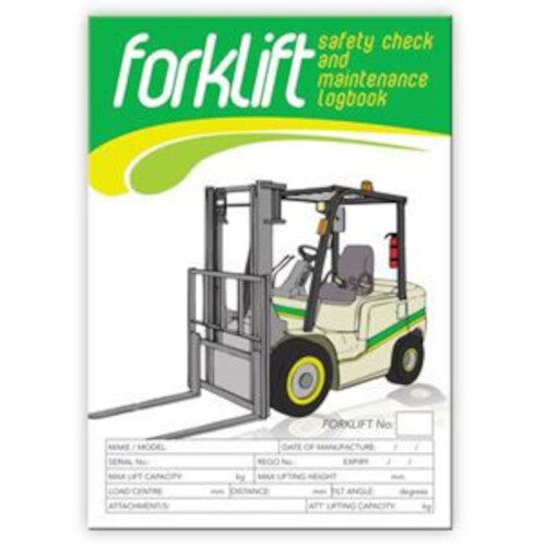 WORKWEAR, SAFETY & CORPORATE CLOTHING SPECIALISTS - Forklift Logbook - A5 Size (Single Shift)