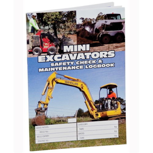 WORKWEAR, SAFETY & CORPORATE CLOTHING SPECIALISTS - Mini Excavators Logbook - A5 Size