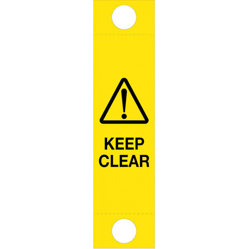 WORKWEAR, SAFETY & CORPORATE CLOTHING SPECIALISTS 1215x300mm, Corflute Bollard Sign - Keep Clear (Sign Only)