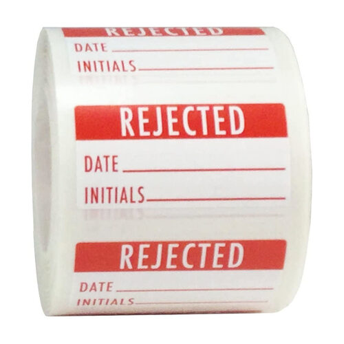 WORKWEAR, SAFETY & CORPORATE CLOTHING SPECIALISTS 90x70mm Packing Lables - Red - Roll of 250 - Reject