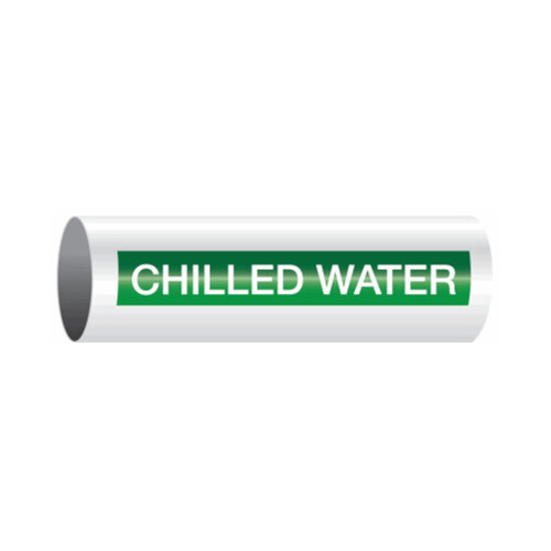 WORKWEAR, SAFETY & CORPORATE CLOTHING SPECIALISTS - 30x380mm - Self Adhesive Pipe Markers - Pkt of 10 - Chilled Water