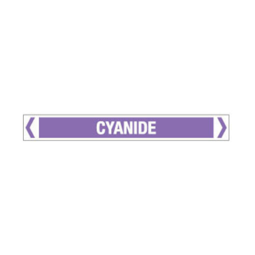 WORKWEAR, SAFETY & CORPORATE CLOTHING SPECIALISTS 30x380mm - Self Adhesive Pipe Markers - Pkt of 10 - Cyanide