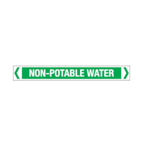 WORKWEAR, SAFETY & CORPORATE CLOTHING SPECIALISTS 10x100mm - Self Adhesive Pipe Markers - Pkt of 12 - Non Potable Water