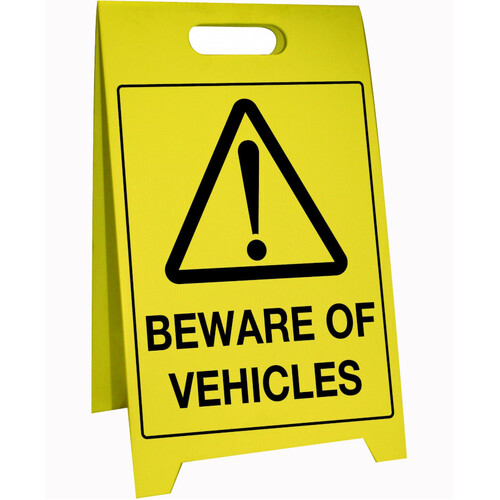 WORKWEAR, SAFETY & CORPORATE CLOTHING SPECIALISTS 500x300mm - Corflute Sign Stands - Beware of Vehicles