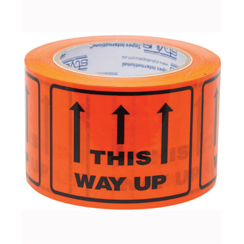 WORKWEAR, SAFETY & CORPORATE CLOTHING SPECIALISTS - 100x75mm Perforated Packaging Labels - This Way Up (roll 500)