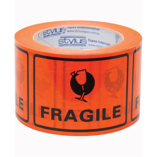 WORKWEAR, SAFETY & CORPORATE CLOTHING SPECIALISTS - 100x75mm Perforated Packaging Labels - Fragile (roll 500)