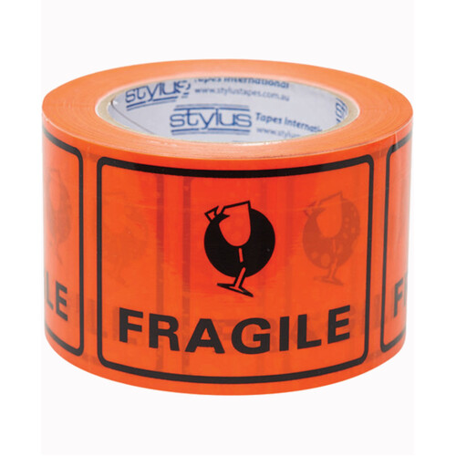 WORKWEAR, SAFETY & CORPORATE CLOTHING SPECIALISTS 100x75mm Perforated Packaging Labels - Fragile (roll 500)