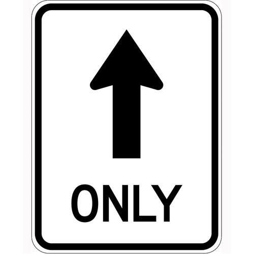 WORKWEAR, SAFETY & CORPORATE CLOTHING SPECIALISTS - 800x600mm - Aluminium, Class 1 - One Way Traffic  (Arrow Symbol) Only