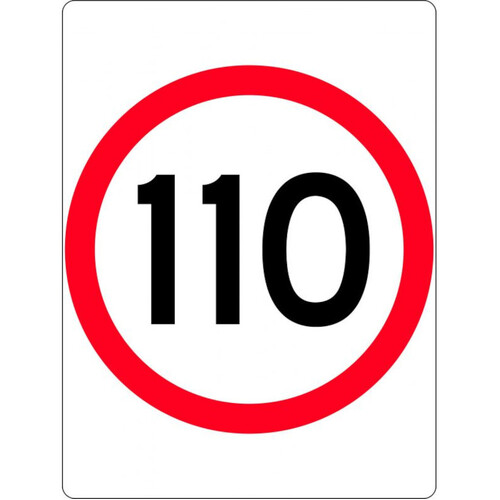 WORKWEAR, SAFETY & CORPORATE CLOTHING SPECIALISTS 900x1200mm- Class 1 - Aluminium - 110 Speed Restriction-Black-900x1200mm