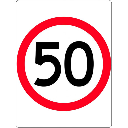 WORKWEAR, SAFETY & CORPORATE CLOTHING SPECIALISTS 900x1200mm - Class 1 - Aluminium - 50 Speed Restriction-Black-900x1200mm