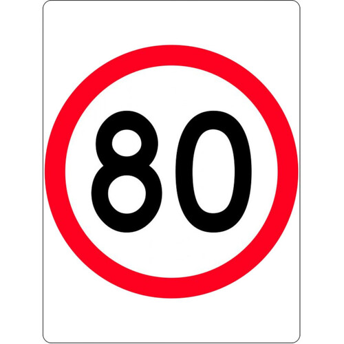 WORKWEAR, SAFETY & CORPORATE CLOTHING SPECIALISTS 900x1200mm- Class 1 - Aluminium - 80 Speed Restriction