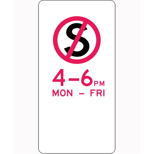 WORKWEAR, SAFETY & CORPORATE CLOTHING SPECIALISTS 225x450mm - Aluminium -No Stopping - Specific Times (Left Arrow)-Black-225x450mm