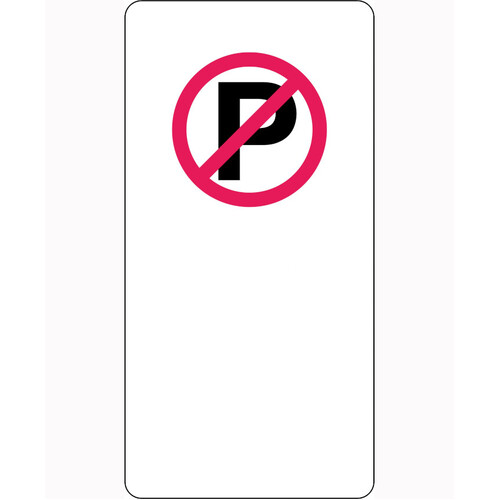 WORKWEAR, SAFETY & CORPORATE CLOTHING SPECIALISTS 225x450mm - Aluminium -No Parking (Left Arrow)-Black-225x450mm