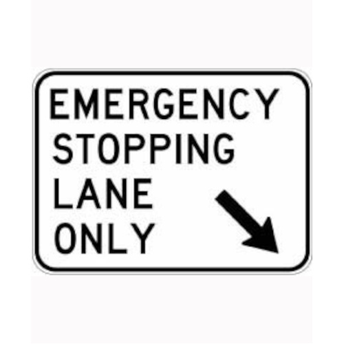 WORKWEAR, SAFETY & CORPORATE CLOTHING SPECIALISTS 1500x1100mm - Class 1 - Aluminium - Emergency Stopping Lane Only (Right) - Black - 1500x1100mm