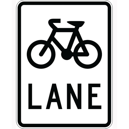 WORKWEAR, SAFETY & CORPORATE CLOTHING SPECIALISTS 900x1200mm - Class 1 -Aluminium - Bicycle Lane