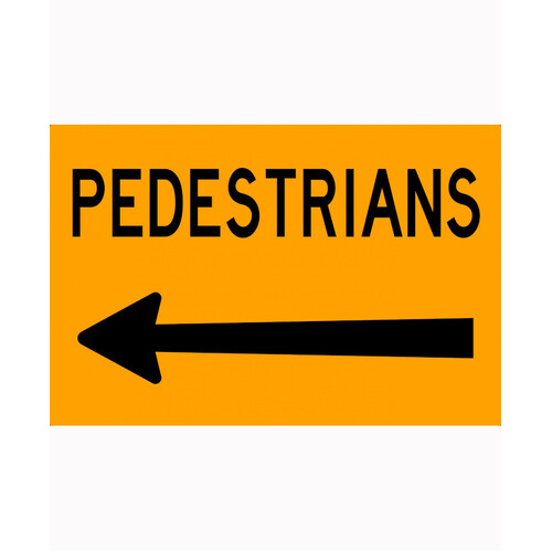 WORKWEAR, SAFETY & CORPORATE CLOTHING SPECIALISTS 900x600mm - Aluminium - Class 1 - Pedestrians [Left Arrow]