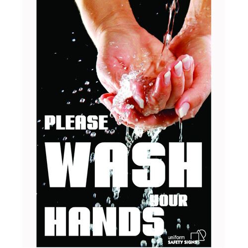 WORKWEAR, SAFETY & CORPORATE CLOTHING SPECIALISTS A3 Laminated Safety Poster - Please Wash Your Hands