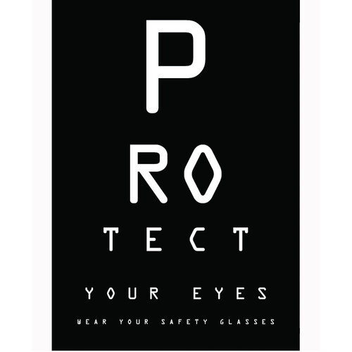 WORKWEAR, SAFETY & CORPORATE CLOTHING SPECIALISTS A3 Laminated Safety Poster - Protect Your Eyes, Wear Your Safety Glasses