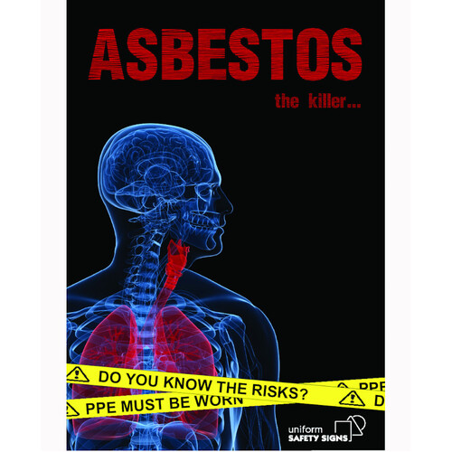 WORKWEAR, SAFETY & CORPORATE CLOTHING SPECIALISTS A3 Laminated Safety Poster - Asbestos, the Killer...