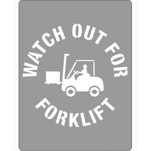 WORKWEAR, SAFETY & CORPORATE CLOTHING SPECIALISTS - 600x400mm - Poly Stencil - Watch Out for Forklifts
