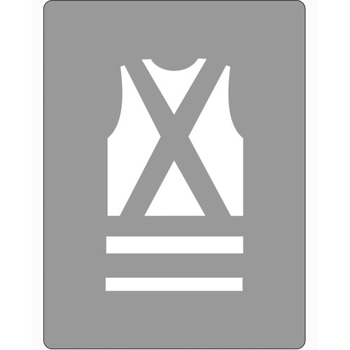 WORKWEAR, SAFETY & CORPORATE CLOTHING SPECIALISTS - 600x400mm - Poly Stencil - Safety Vest Picto