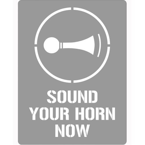 WORKWEAR, SAFETY & CORPORATE CLOTHING SPECIALISTS 600x400mm - Poly Stencil - Sound Your Horn Now