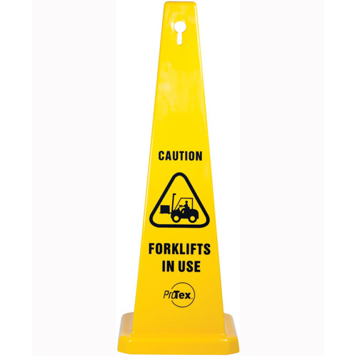 WORKWEAR, SAFETY & CORPORATE CLOTHING SPECIALISTS - 890mm Safety Cone - Caution Forklifts In Use