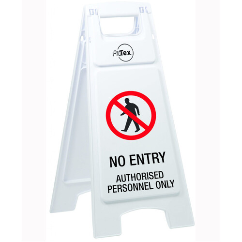 WORKWEAR, SAFETY & CORPORATE CLOTHING SPECIALISTS Premium Plastic Sign Stand - Double Sided - No Entry Authorised Personnel Only