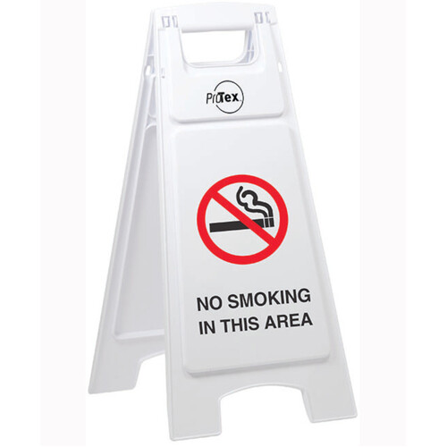 WORKWEAR, SAFETY & CORPORATE CLOTHING SPECIALISTS Premium Plastic Sign Stand - Double Sided - No Smoking In This Area