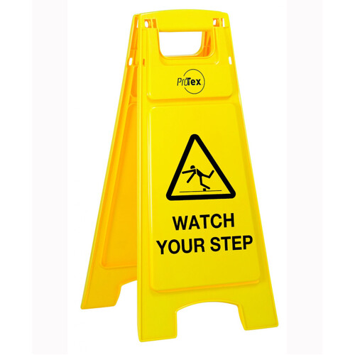WORKWEAR, SAFETY & CORPORATE CLOTHING SPECIALISTS - Premium Plastic Sign Stand - Double Sided - Watch Your Step