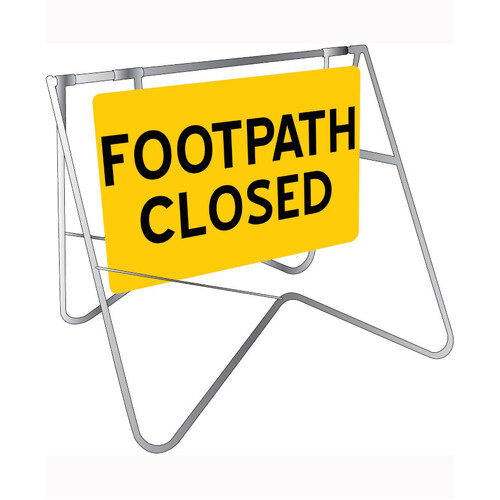 WORKWEAR, SAFETY & CORPORATE CLOTHING SPECIALISTS 900x600mm - Swing Stand and Sign - Footpath Closed