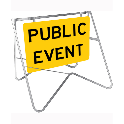 WORKWEAR, SAFETY & CORPORATE CLOTHING SPECIALISTS 900x600mm - Class 1 - Swing Stand and Sign - Public Event
