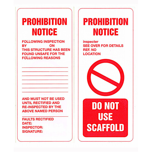 WORKWEAR, SAFETY & CORPORATE CLOTHING SPECIALISTS Scaffold Tags - Pkt 25 - Do Not Use