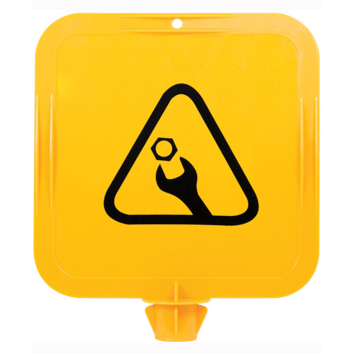 WORKWEAR, SAFETY & CORPORATE CLOTHING SPECIALISTS Yellow Lock-In Sign Frame - Work in Progress Pictogram