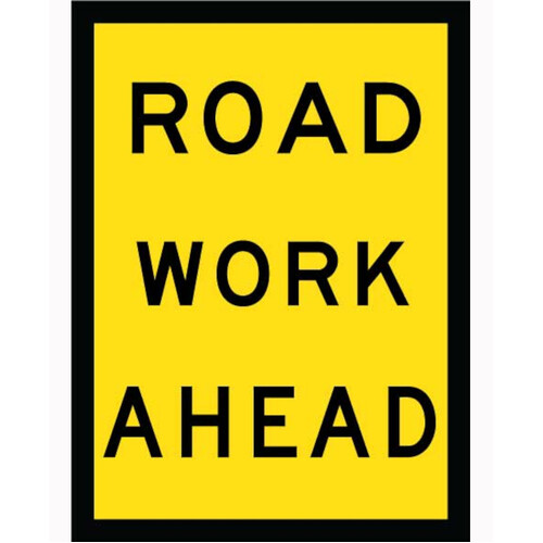 WORKWEAR, SAFETY & CORPORATE CLOTHING SPECIALISTS 900x1200mm - Boxed Edge - Cl.1 - Road Work Ahead