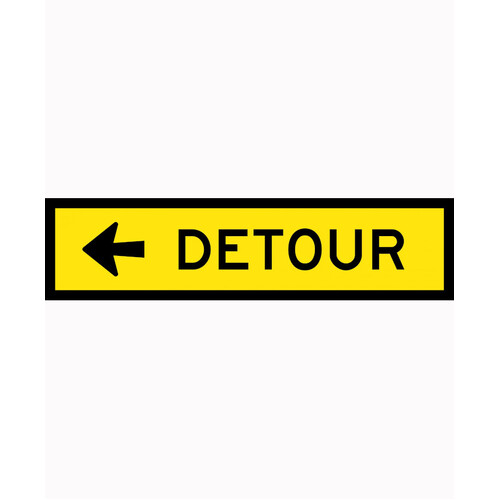 WORKWEAR, SAFETY & CORPORATE CLOTHING SPECIALISTS - 1200x300mm - Boxed Edge - Cl.1 - Detour (Left Arrow)